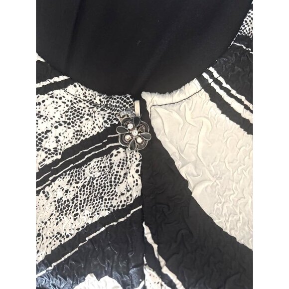 Vintage JOSEPH RIBKOFF Full Zip Jacket Blazer Size 12 Black White Lined Textured - Picture 8 of 8
